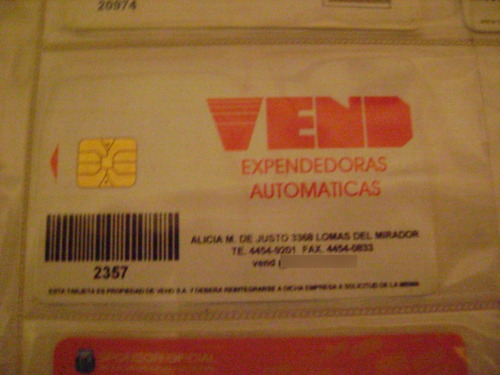  Tarjeta  Telefono Coleccionismo Vend 5 Maquina Expendedora