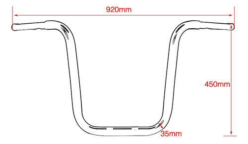 Imagen 3 de 8 de Manillar Cuelgamonos 18 Pulgadas 1.25'' Harley Dyna Softail