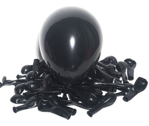 Pack 50 Globos Negro Látex Liso Colores 23cm R9 Fiesta