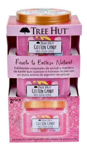 Exfoliante Tree Hut 2 Piezas De 510g, Te Rehidrata La Piel Cotton Candy