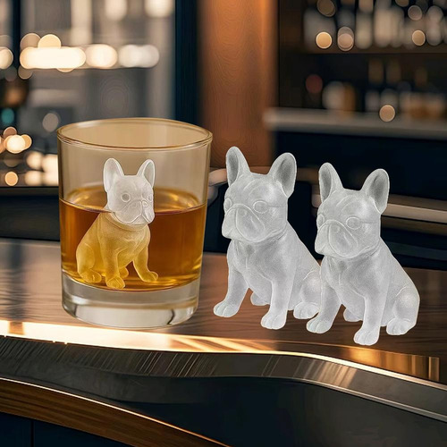 Molde De Hielo Con Diseño De Bulldog Francés, Creativo Para