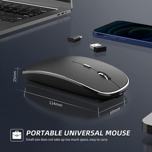 Carregamento De Mouse Sem Fio, Modos Duplos Portáteis Usb-a