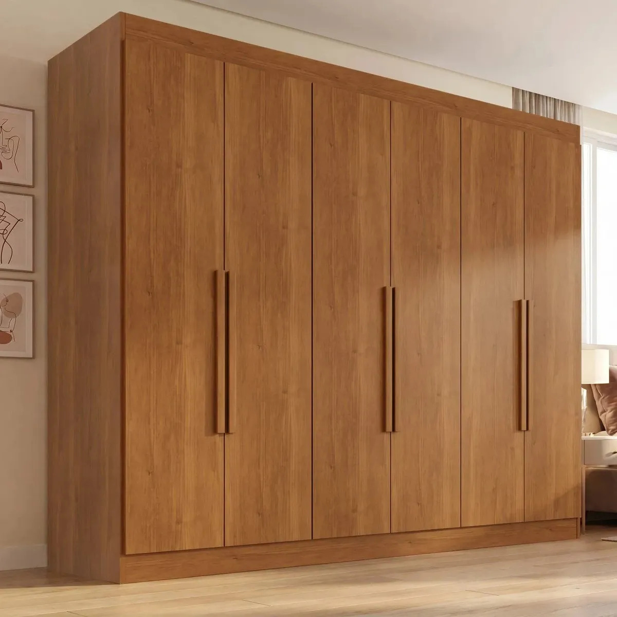 Guarda Roupa Casal 6 Portas 2 Gavetas Malta Yescasa Cinamomo