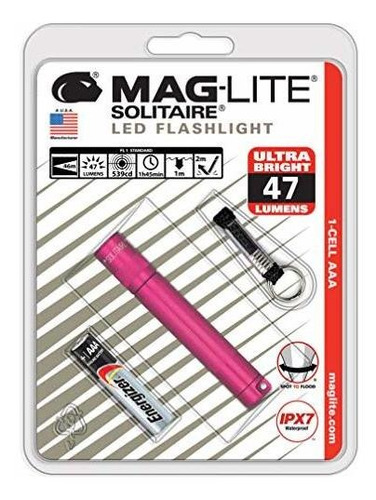 Maglite Solitaire Led 1-cell Aaa Linterna Color De Rosa Cali