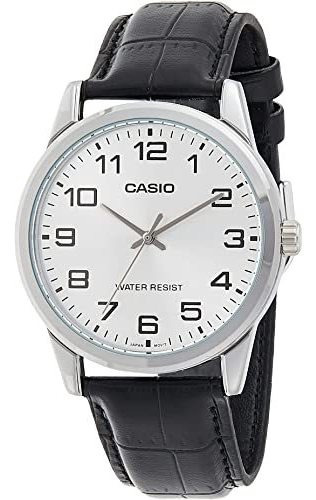 Casio Mtpv001l-7b Reloj De Cuarzo De Cuero Negro Para