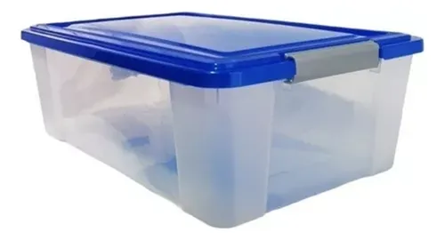 Caja Organizadora Plástica 10 Lts Transparente Con Tapa