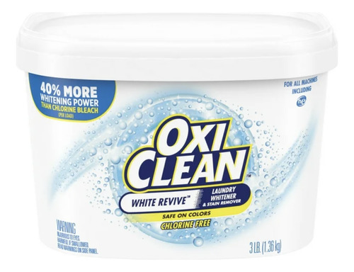 Detergente Oxiclean P/ropa Blanca Libre De Cloro 1.36kg