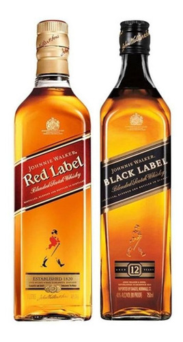 Whisky Jhonnie Walker - Red Label 1l + Black Label 1l