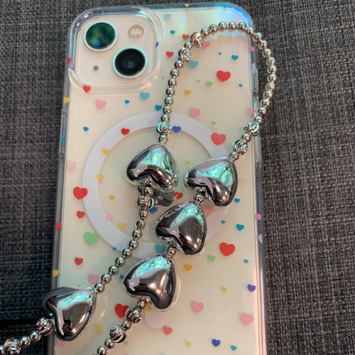 Alça Corrente Strap Premium P/ Celular Coração Metálico