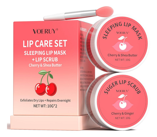 Juego De Exfoliante De Labios Y Máscara Labial, Exfoliante D