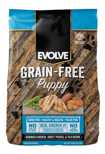 Evolve Dog Grain Free Puppy -  Pollo 14 Lb - 6.35 Kg