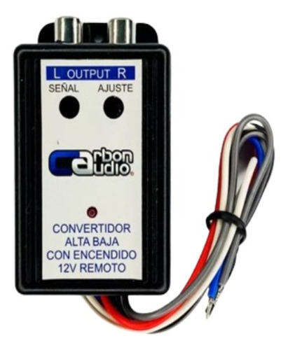 Convertidor Alta Baja Carbon Audio Hilow Con Remoto Color Negro