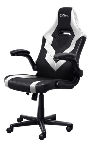 Silla Gamer Trust Gxt703w Reposabrazos Abatibles Blanco/negro Cuero Sintético