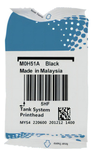 Cabezal de impresión M0h51a HP Black Gt5822 con depósito de tinta 416 412 316