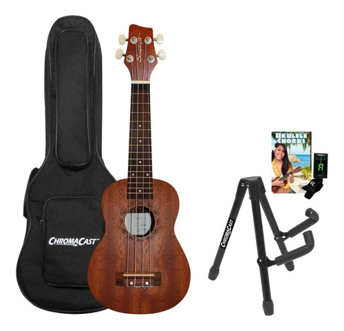 Kit Ukulele Soprano Estuche Stand Afinador Color Marrón