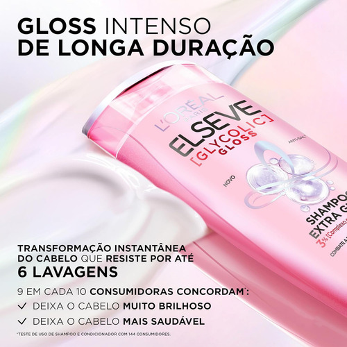 Kit Elseve Glycolic Gloss Shampoo + Cond + Sérum Loréal