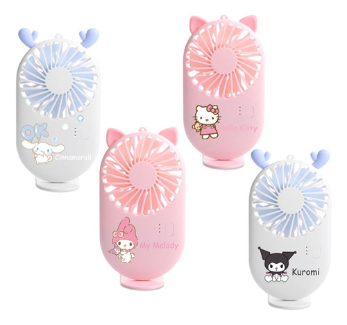 Mini Ventilador De Hello Kitty, Cinnamoroll Recargable Usb