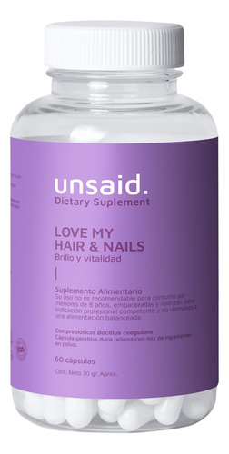 Love My Hair And Nails Unsaid Cabello Y Uñas Saludables Sabor No Aplica