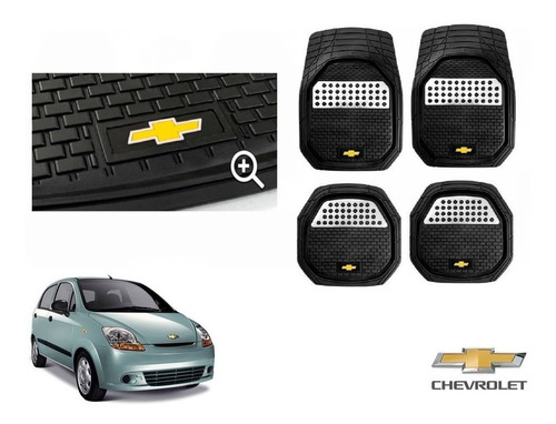 Tapetes 4pz Charola 3d Logo Chevrolet Matiz 2011 A 2015