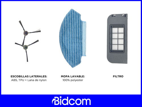 Kit Repuestos Mopa Filtro Cepillo Gadnic Aspiradora Rob00507