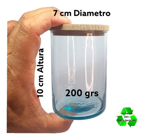 Imagen 2 de 3 de Frascos/ Cilindros 7x10cm (200gr) P/ Velas C/ Tapa Mdf 75pz