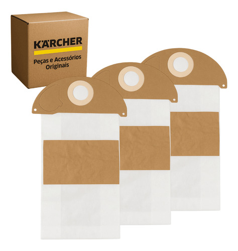 Saco Descartável Aspirador Karcher Nt 20/1 Kit 3un Original