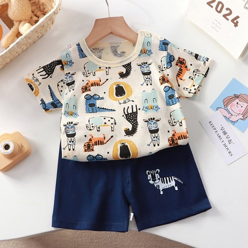 2pcs Verano Trajecito Conjunto Bebé Niño Pantalones Cortos