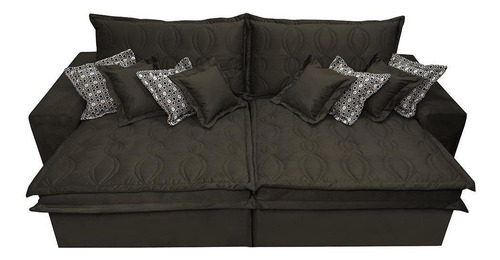 Sofá Retrátil 2,12m Pocket Cama Inbox Supreme Suede Café