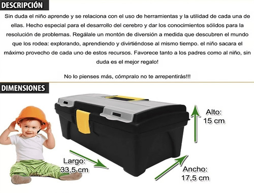Imagen 3 de 8 de Caja Herramientas Grandes Colage Niños 14 PuLG 31pz Mod3000c