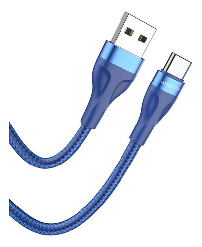 Borofone BX61 Cable 60w USB 3.0 A Tipo C Para Celular Laptop Color Azul