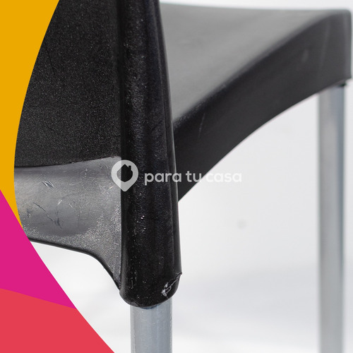 Imagen 3 de 12 de Silla Plástica Reforzada Patas De Caño Color Galana Quality