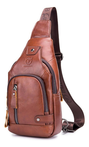 Pechera Mochila Morral Hombre Cuero Genuino Bullcaptain