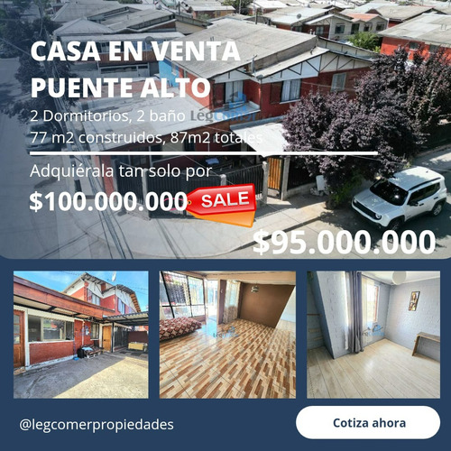 Se Vende Propiedad En La Comuna De Puente Alto $95.000.000