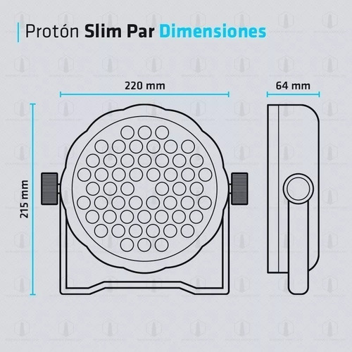 Imagen 4 de 8 de Luz Protón Par 54 Leds Rgb Slim Tacho Dmx Profesional Dj's