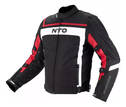 Campera Impermeable Ninetoone Con Protecion Ruta Negro Con R