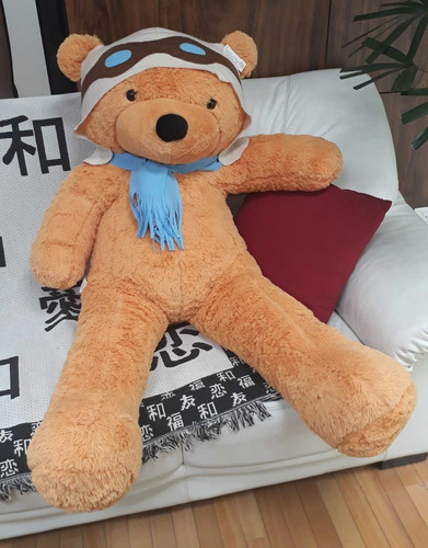 Urso Aviador De Pelucia Gigante Caramelo 140cm Frete Grátis