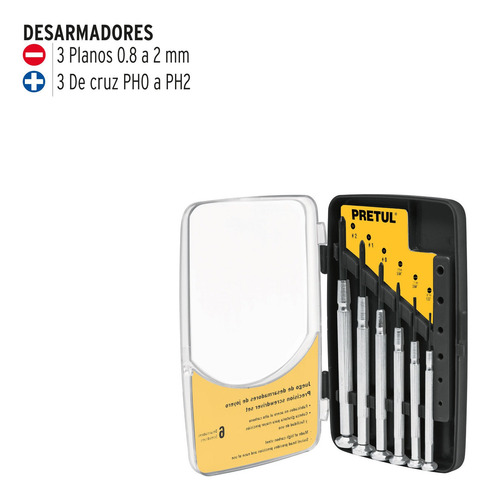 Imagen 2 de 7 de 21382 Pretul Juego Desarmadores Precision Plana Phillips 6