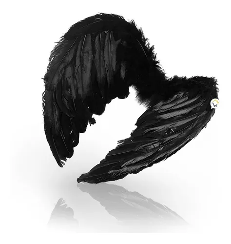 Alas Ángel Negro Plumas Realistas Disfraz Halloween Af483ng