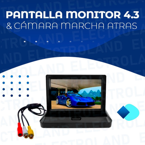 Imagen 3 de 10 de Kit Pantalla Rebatible Monitor 4.3 Y Camara Marcha Atras Rca