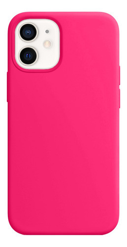 Capa Capinha Silicone Veludo Compatível Com iPhone 12 Mini Cor Rosa pink