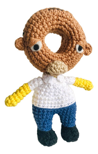 Homero Simpson Cabeza Dona Llavero Amigurumi Muñeco Tejido