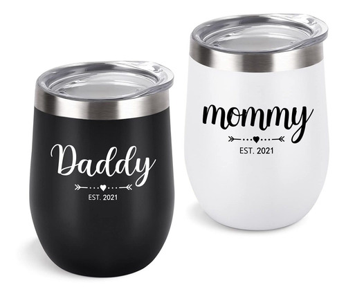 Juego De Vasos Para Papá Con Tapa De Acero Inoxidable, Para 