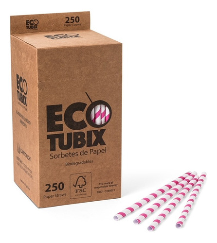 Sorbetes De Papel - Ecotubix - Biodegradables - Diámetro 6mm