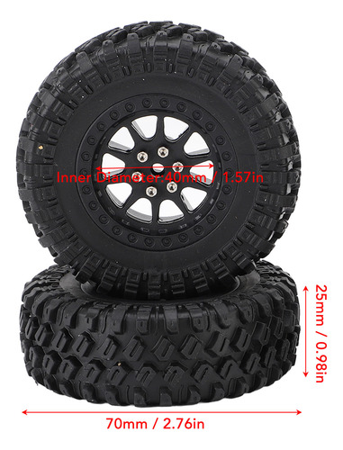 Ruedas Rc Negras Y Negras Para Neumáticos De Coche, De Goma,