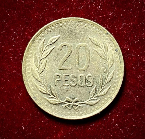 Moneda 20 Pesos Colombia 1994 Km 282