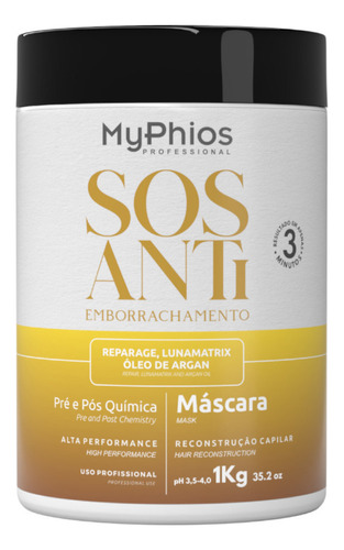 Máscara Reconstrutora Sos Antiemborrachamento 1 L  Myphios