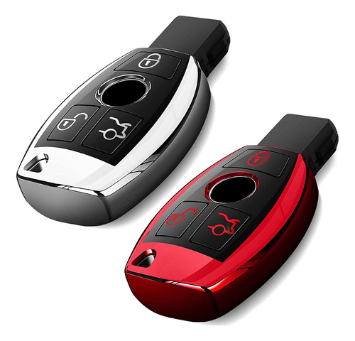 Fundas Intermerge P/ Llaves De Mercedes Benz Roja Y Plateada