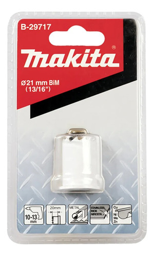 Mecha Sierra Copa 21mm Makita B-29717 Metal Chapa Inox Mkb