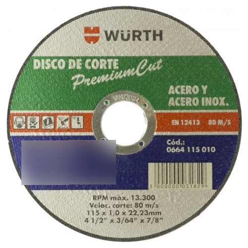 Disco De Corte Premiun Cut 76mm X 10 Wurth