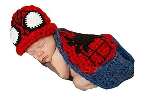 Pinbo Newborn Baby Photography Prop Crochet Hecho Punto Spid